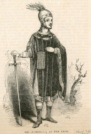 Mr Anderson in the title role of the play King Arthur, Drury Lane Theatre, London (engraving)
