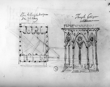 Architectural Sketch from 'Travels in England' , c.1766 (pencil on paper)