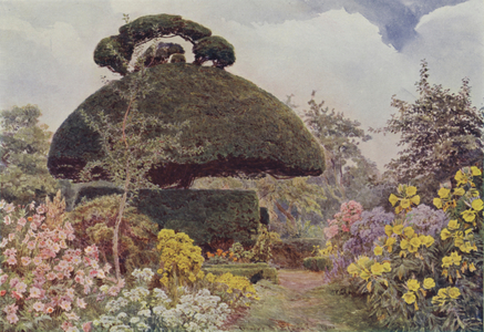 The Yew Arbour, Lyde (colour litho)