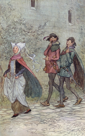Illustration for The Merry Wives of Windsor (colour litho)