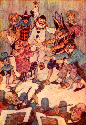 Illustration for Carlo Collodi's novel Pinocchio, 1914 (print)