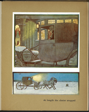 At length the chaise stopped - a coach and horses being driven through the snow
