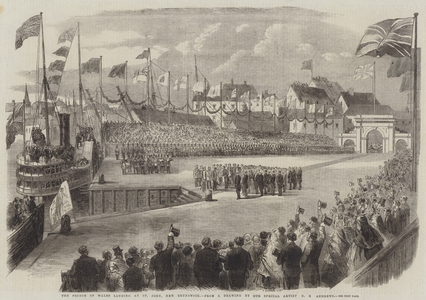 The Prince of Wales landing at St John, New Brunswick (engraving)