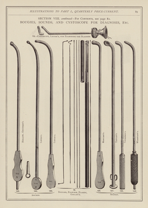 Illustration for S Maw, Son & Thompson’s  medical catalogue, 1891 (engraving)