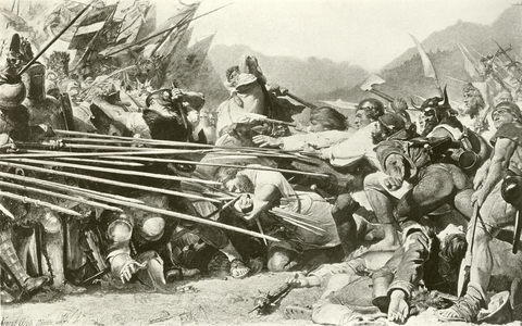 Arnold Winkelried at Sempach (gravure)