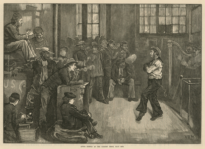 After dinner at the Sailors' Home, East End, London (engraving)