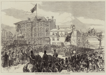 Opening of a New Promenade and Drinking-Fountain at Blackpool, Lancashire (engraving)