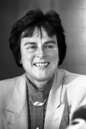 Anke Fuchs (Germany SPD federal managing director), people, optimistic; ..., 1989 (photo)