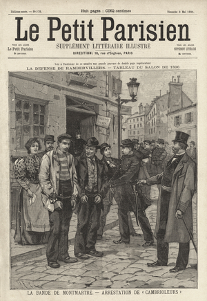 Arrest of a notorious gang of burglars in Montmartre, Paris (engraving)