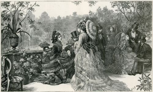 A sketch of Her Majesty's Garden Party, Buckingham Palace, from the terrance of the summer house (engraving)