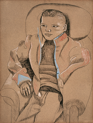 Boy in Red and Blue Jacket, 1945 (pastel on paper)