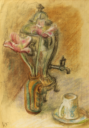 Still Life with Flowers and Samovar, 1982 (pastel on paper)