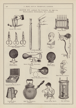 Illustration for S Maw, Son & Thompson’s  medical catalogue, 1891 (engraving)