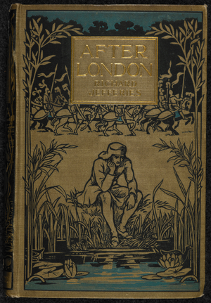 An illustrated front cover showing a man sitting by a pond.