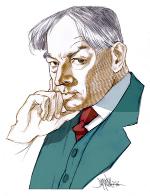 Jerome Klapka Jerome, 2016 (digital coloured pencil drawing)