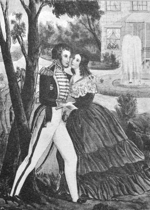 Currier & Ives Illustration 19th Century. Soldier's Return