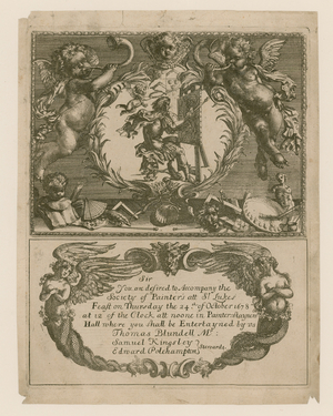 Invitation to the Society of Painters for 24 October 1678 (engraving)