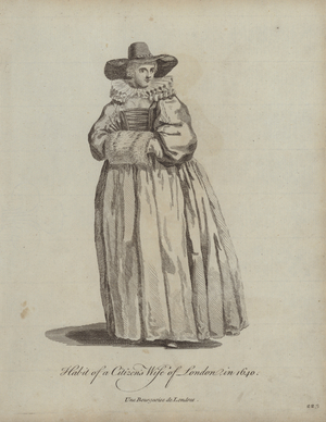 Habit of a Citizen's Wife of London in 1640 (engraving)