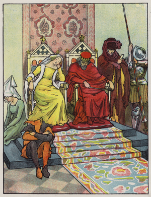 The court goes to sleep (colour litho)