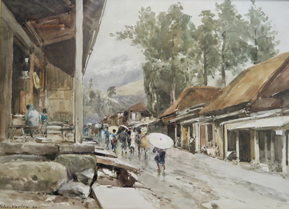 A Rainy Day at Nikko, 1890 (Watercolour)