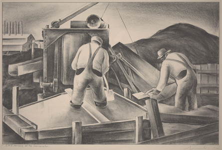 C.W.A. Workers at the Incinerator, c.1933-34 (litho)