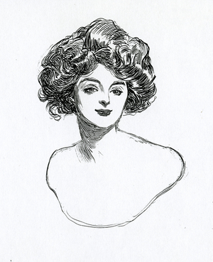 A Gibson Girl, c.1902 (litho)
