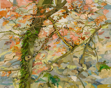 Autumn Tree, 2011 (watercolour painted paper collage)