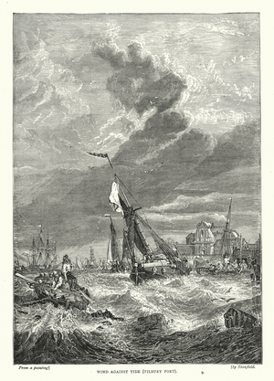 Wind against tide, Tilbury Fort (engraving)