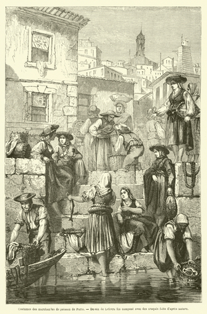 Costumes des marchandes de poisson de Porto (engraving)