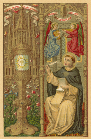 S Thomas Aquini (colour litho)