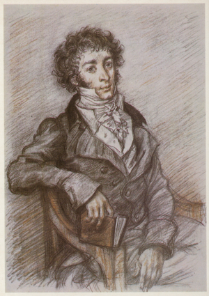 Konstantin Batyushkov, Russian poet (colour litho)