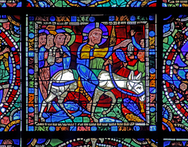 The Life of Christ window: The Entry into Jerusalem (w50) (stained glass)