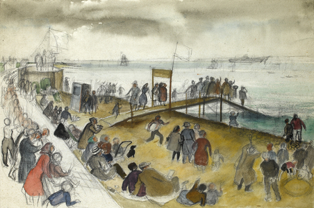 Beach Scene (pencil & watercolour on paper)
