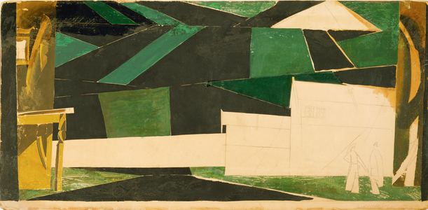 Domnino Village, 1913-15 (gouache, charcoal, varnish on paper)