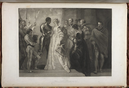 Othello act II scene I- a platform with Desdemona, Othello, Iago, Cassio, Roderigo, Emilia, &c.