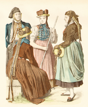 Fashion in the 19th century (copper plate print)