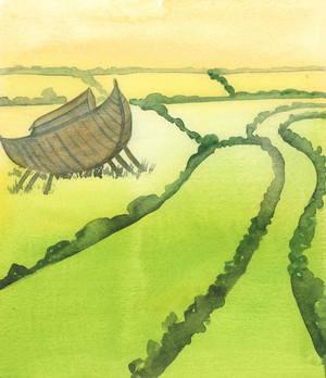 We live in a country which is apparently peaceful and civilised; but there are dreadful things happening which few individuals or groups are wiling to protest about, 2005 (w/c on paper)