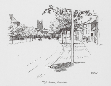 High Street, Evesham (litho)