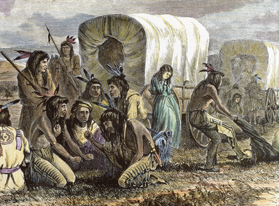 Cheyenne after raiding a caravan of settlers. Oregon, 1874. 