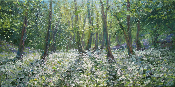 Spring Woodland, 2018 (acrylic on canvas)