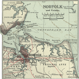 Map of Norfolk, c.1900 (engraving)
