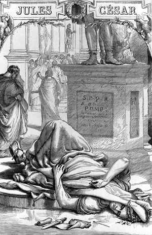 illustration for play " Julius Caesar " (c.1599) by William Shakespeare, engraving