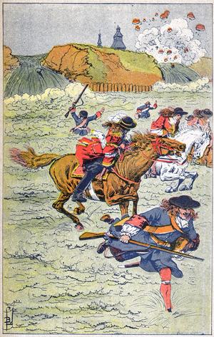 The Dutch open the locks protecting Amsterdam to rout the French armies, Dutch War, c.1900 (illustration)