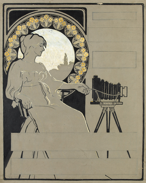 Design for a camera advertisement (gouache on paper)