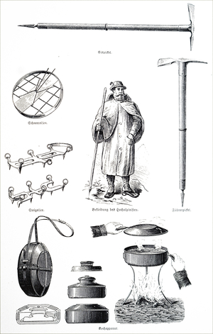 Collection of an Alpinist's equipment