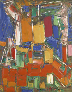 Red and Blue Harmony, 1956 (oil on canvas)