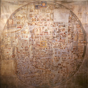 A detailed medieval map of the world as it was known