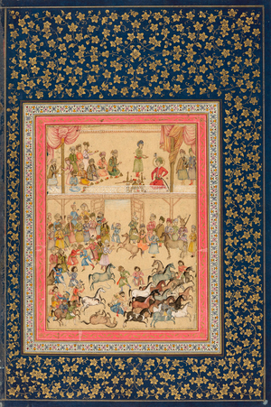 Royal Horse Inspection, 1650-75 (opaque w/c and gold on paper)