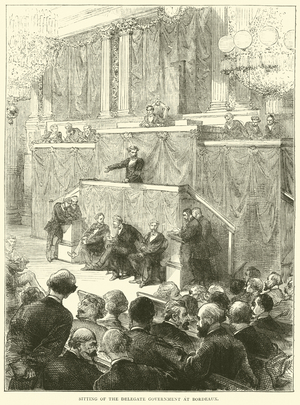 Sitting of the Delegate Government at Bordeaux, December 1870 (engraving)