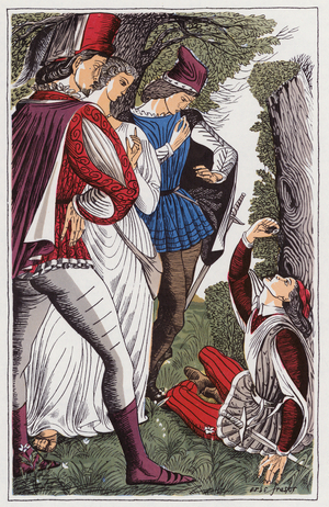 William Shakespeare: The Two Gentlemen of Verona, Act 5, Scene 4 (colour litho)